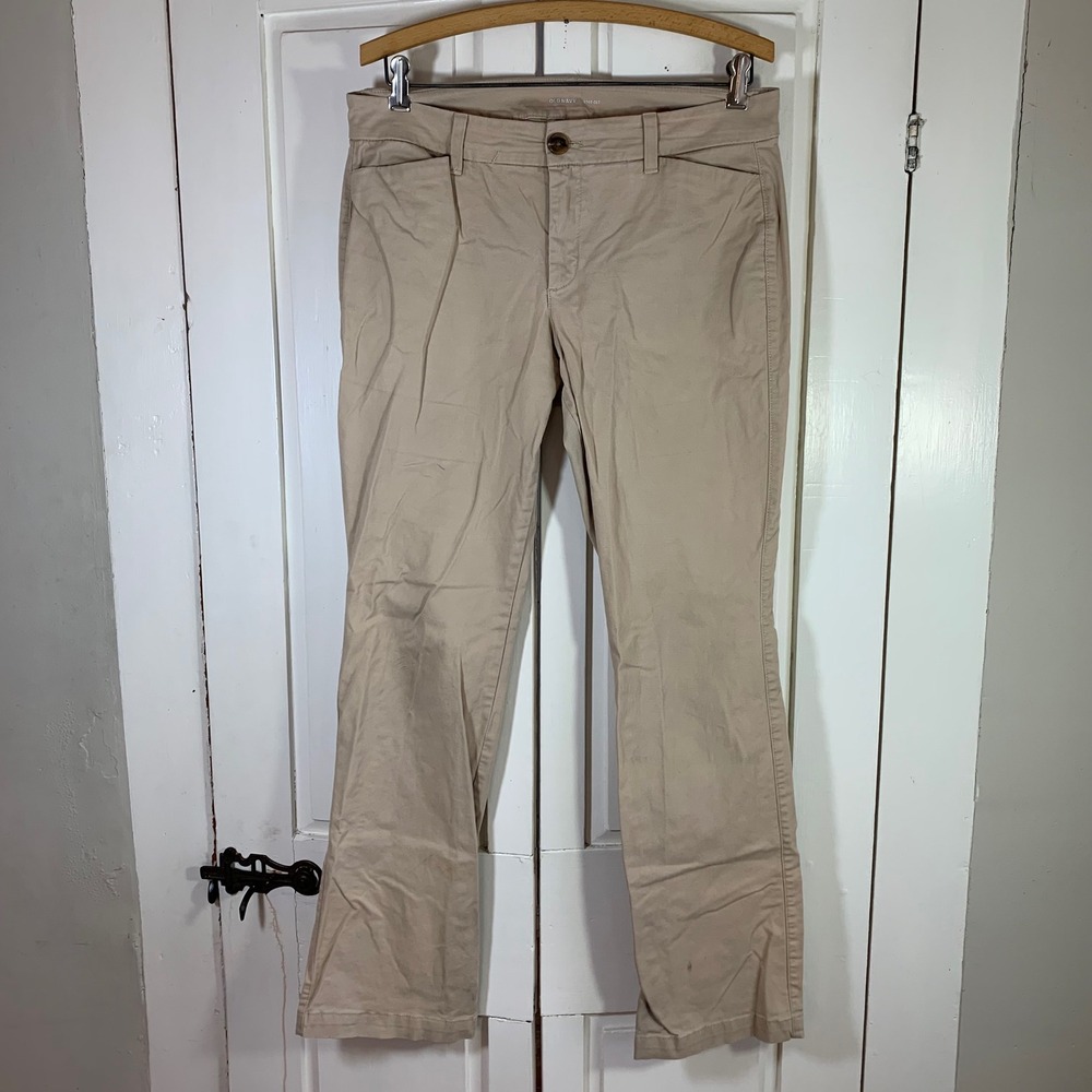 Old Navy Womens Khaki Bootcut Pants Size 8 Cotton Blend Stretch Casual STAINS